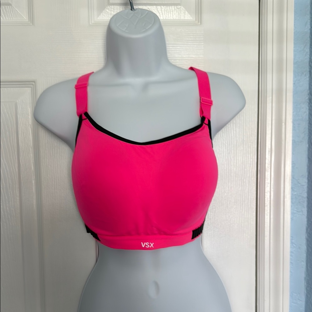 VSX Pink and Black Sports Bra Medium Impact